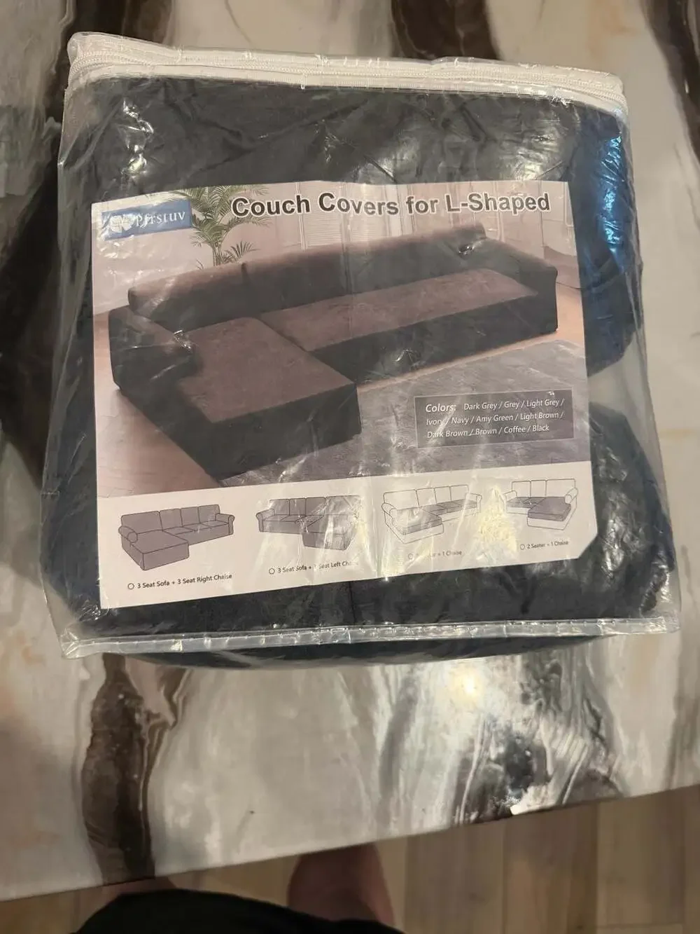 BRAND NEW 2-PIECE SECTIONAL COUCH COVER – DARK GREY